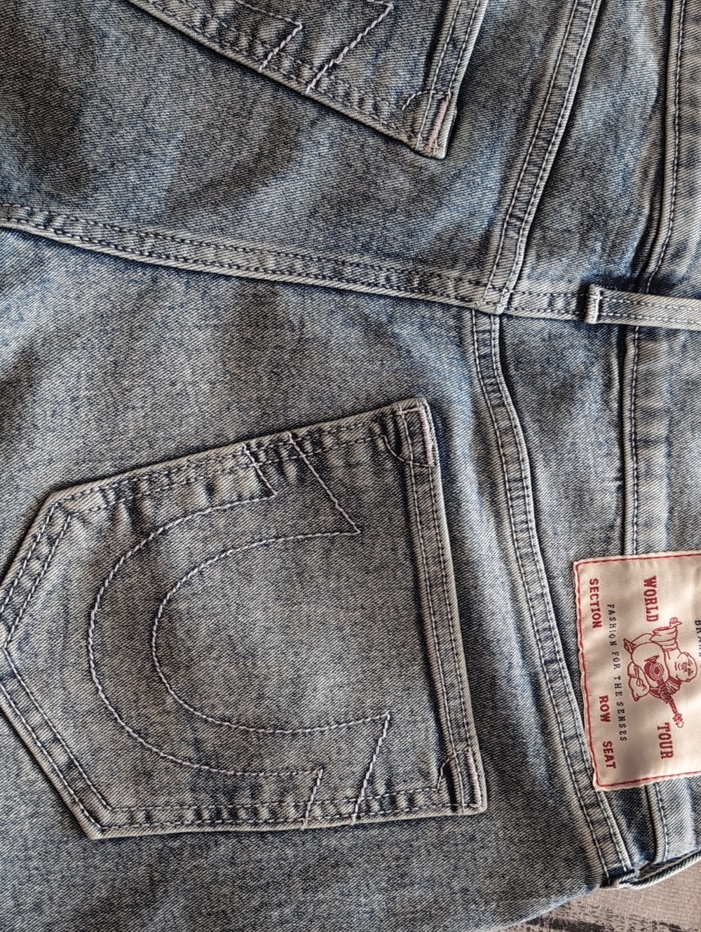 True Religion Men's Light Blue Relaxed Denim Jeans